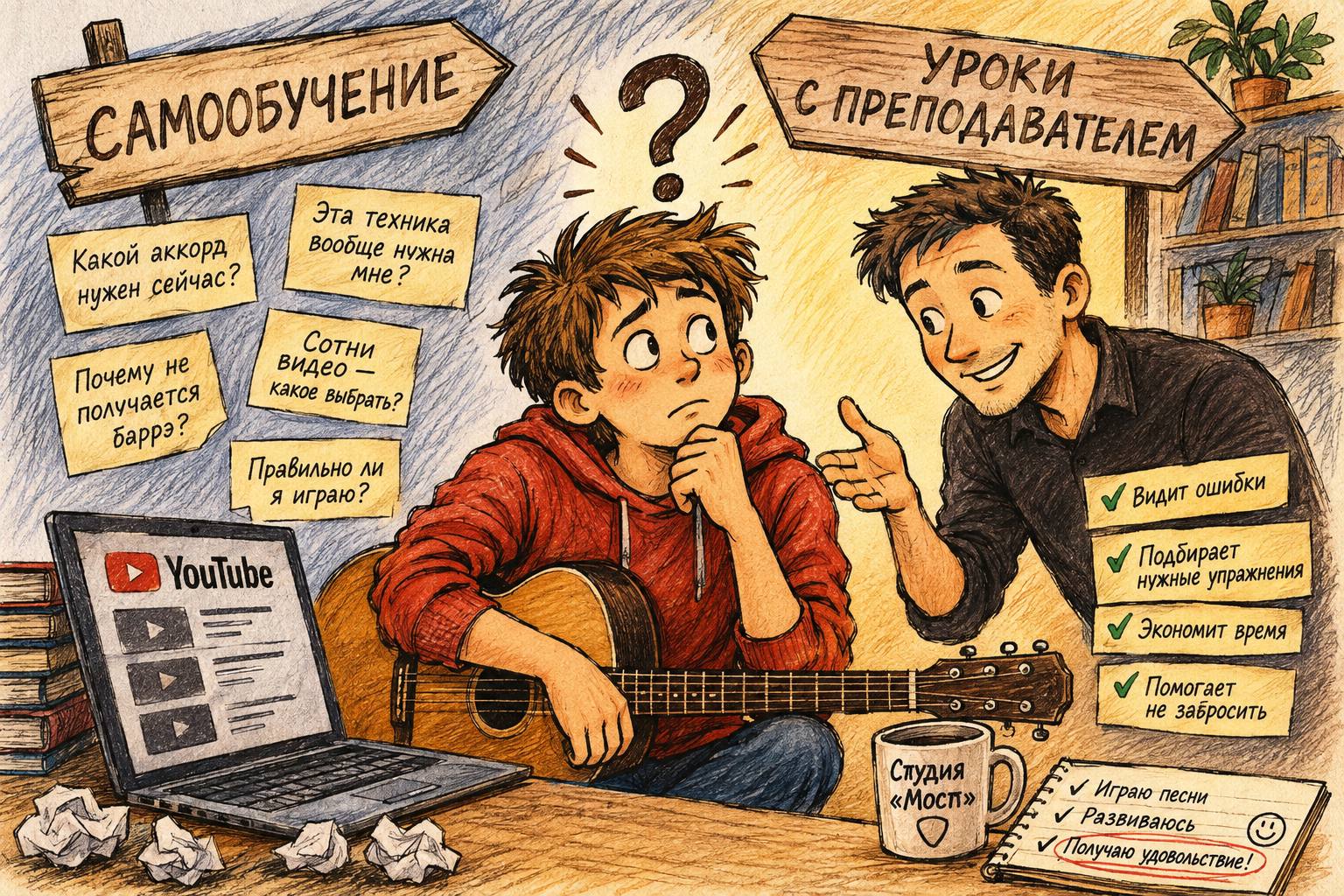 Можно ли научиться играть на гитаре самостоятельно?